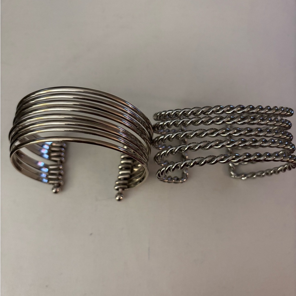 Lia Sophia Silver Tone Cuff Bracelets